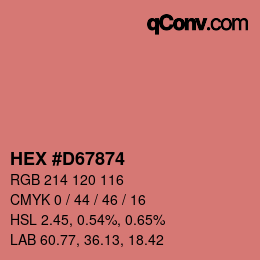 カラーコード: HEX #D67874 | qconv.com