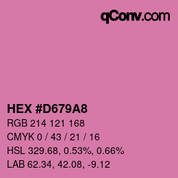 カラーコード: HEX #D679A8 | qconv.com