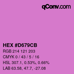 Color code: HEX #D679CB | qconv.com