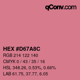 Color code: HEX #D67A8C | qconv.com