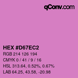 Farbcode: HEX #D67EC2 | qconv.com