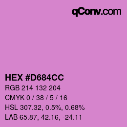 颜色代码: HEX #D684CC | qconv.com
