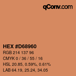 カラーコード: HEX #D68960 | qconv.com