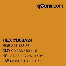 Color code: HEX #D68A24 | qconv.com