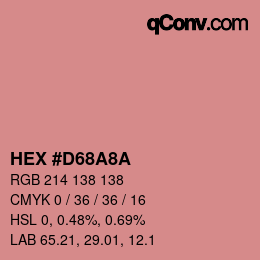 Color code: HEX #D68A8A | qconv.com