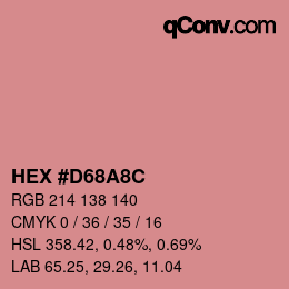 Color code: HEX #D68A8C | qconv.com