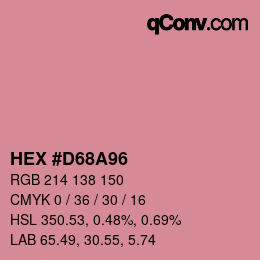 颜色代码: HEX #D68A96 | qconv.com