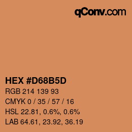 颜色代码: HEX #D68B5D | qconv.com
