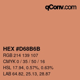 Color code: HEX #D68B6B | qconv.com