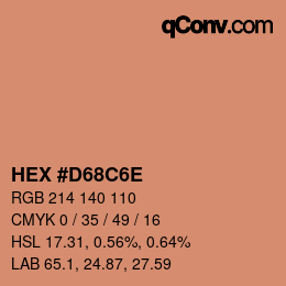 カラーコード: HEX #D68C6E | qconv.com