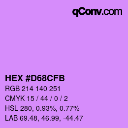 Color code: HEX #D68CFB | qconv.com