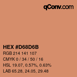 Color code: HEX #D68D6B | qconv.com