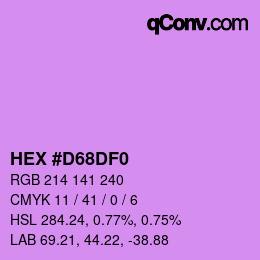 カラーコード: HEX #D68DF0 | qconv.com