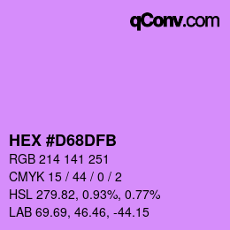 Color code: HEX #D68DFB | qconv.com