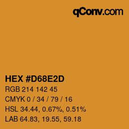 Color code: HEX #D68E2D | qconv.com