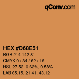 カラーコード: HEX #D68E51 | qconv.com
