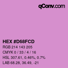 Color code: HEX #D68FCD | qconv.com