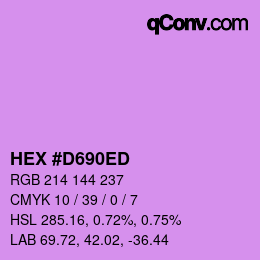 Color code: HEX #D690ED | qconv.com