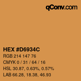Color code: HEX #D6934C | qconv.com