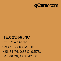 Color code: HEX #D6954C | qconv.com