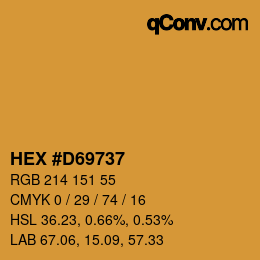 Farbcode: HEX #D69737 | qconv.com