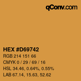 Color code: HEX #D69742 | qconv.com