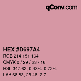 カラーコード: HEX #D697A4 | qconv.com