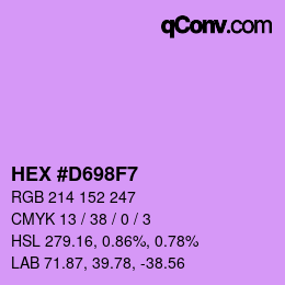 颜色代码: HEX #D698F7 | qconv.com