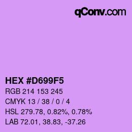 颜色代码: HEX #D699F5 | qconv.com