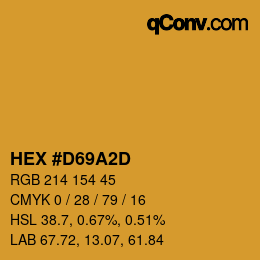 カラーコード: HEX #D69A2D | qconv.com