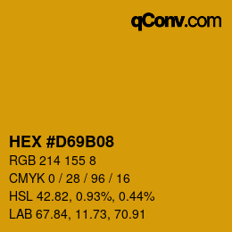 Color code: HEX #D69B08 | qconv.com
