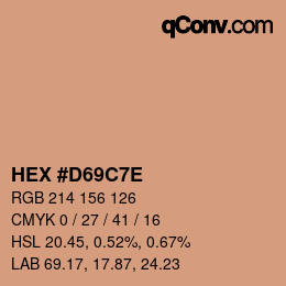 Color code: HEX #D69C7E | qconv.com