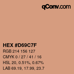 Color code: HEX #D69C7F | qconv.com