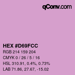 Farbcode: HEX #D69FCC | qconv.com
