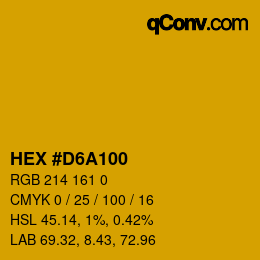 Código de color: HEX #D6A100 | qconv.com