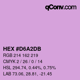 カラーコード: HEX #D6A2DB | qconv.com