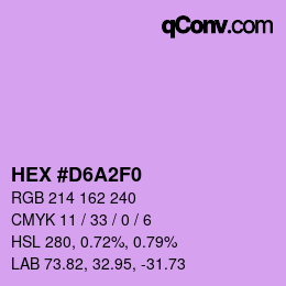 カラーコード: HEX #D6A2F0 | qconv.com
