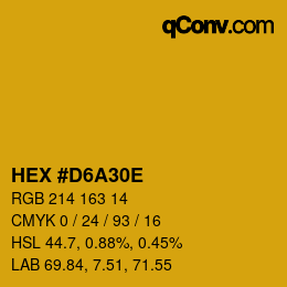 カラーコード: HEX #D6A30E | qconv.com