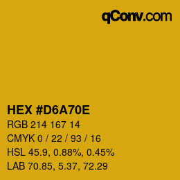 Color code: HEX #D6A70E | qconv.com