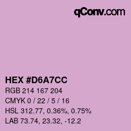 Farbcode: HEX #D6A7CC | qconv.com