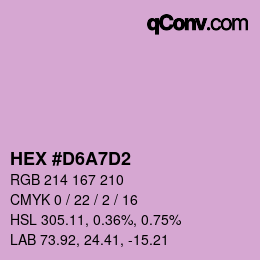 颜色代码: HEX #D6A7D2 | qconv.com