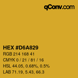 颜色代码: HEX #D6A829 | qconv.com