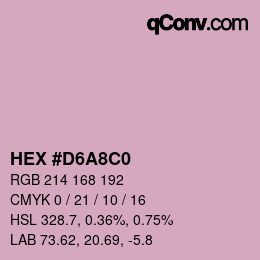 カラーコード: HEX #D6A8C0 | qconv.com