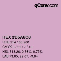 カラーコード: HEX #D6A8C8 | qconv.com