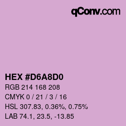 カラーコード: HEX #D6A8D0 | qconv.com