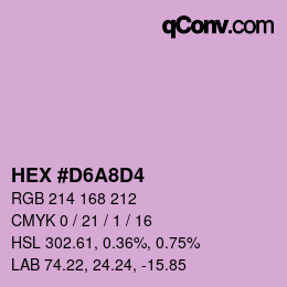 カラーコード: HEX #D6A8D4 | qconv.com