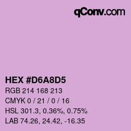 カラーコード: HEX #D6A8D5 | qconv.com