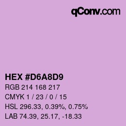 Color code: HEX #D6A8D9 | qconv.com
