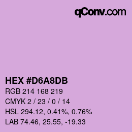 カラーコード: HEX #D6A8DB | qconv.com