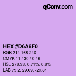Color code: HEX #D6A8F0 | qconv.com